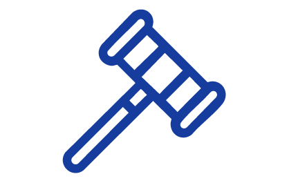 Outline drawing of a gavel.