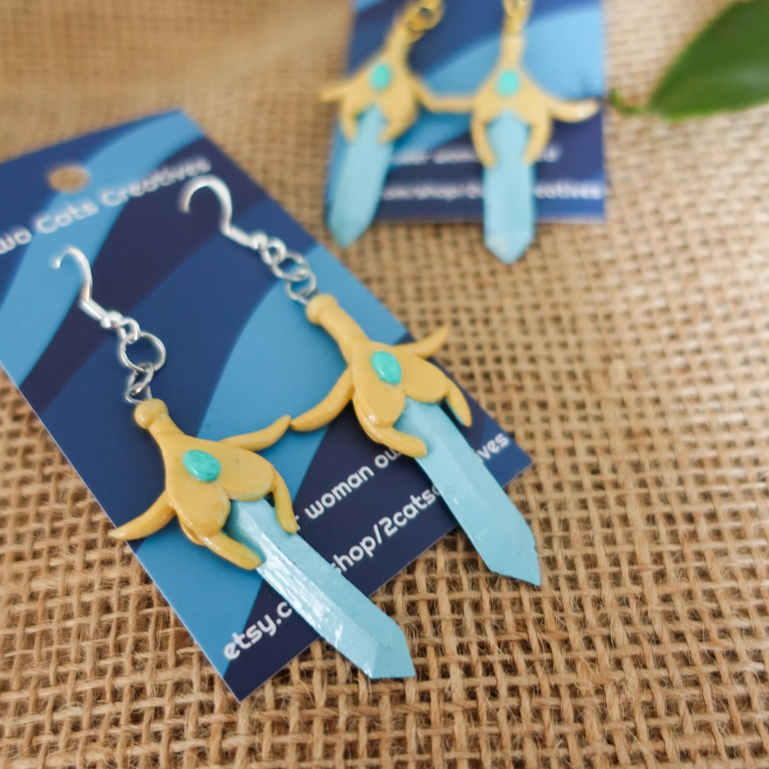 She-Ra Sword Handmade Fanart Polymer Clay Earrings – A Tribute to the Princess of Power