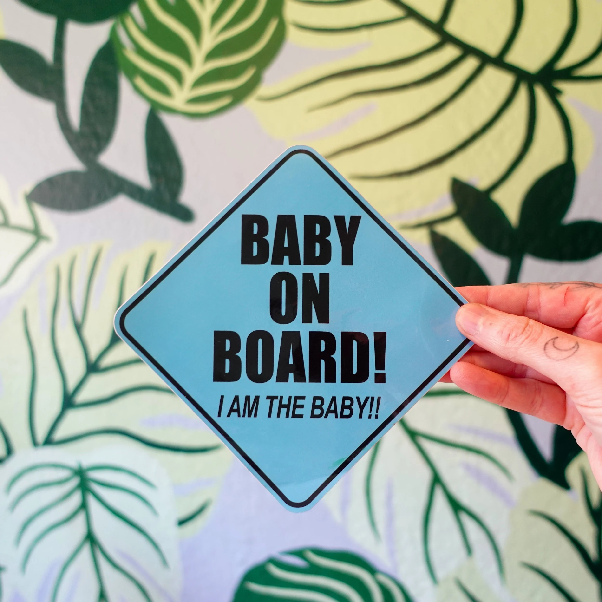 Baby On Board Vinyl Sticker, Funny Gag Gift (5x5 inch)