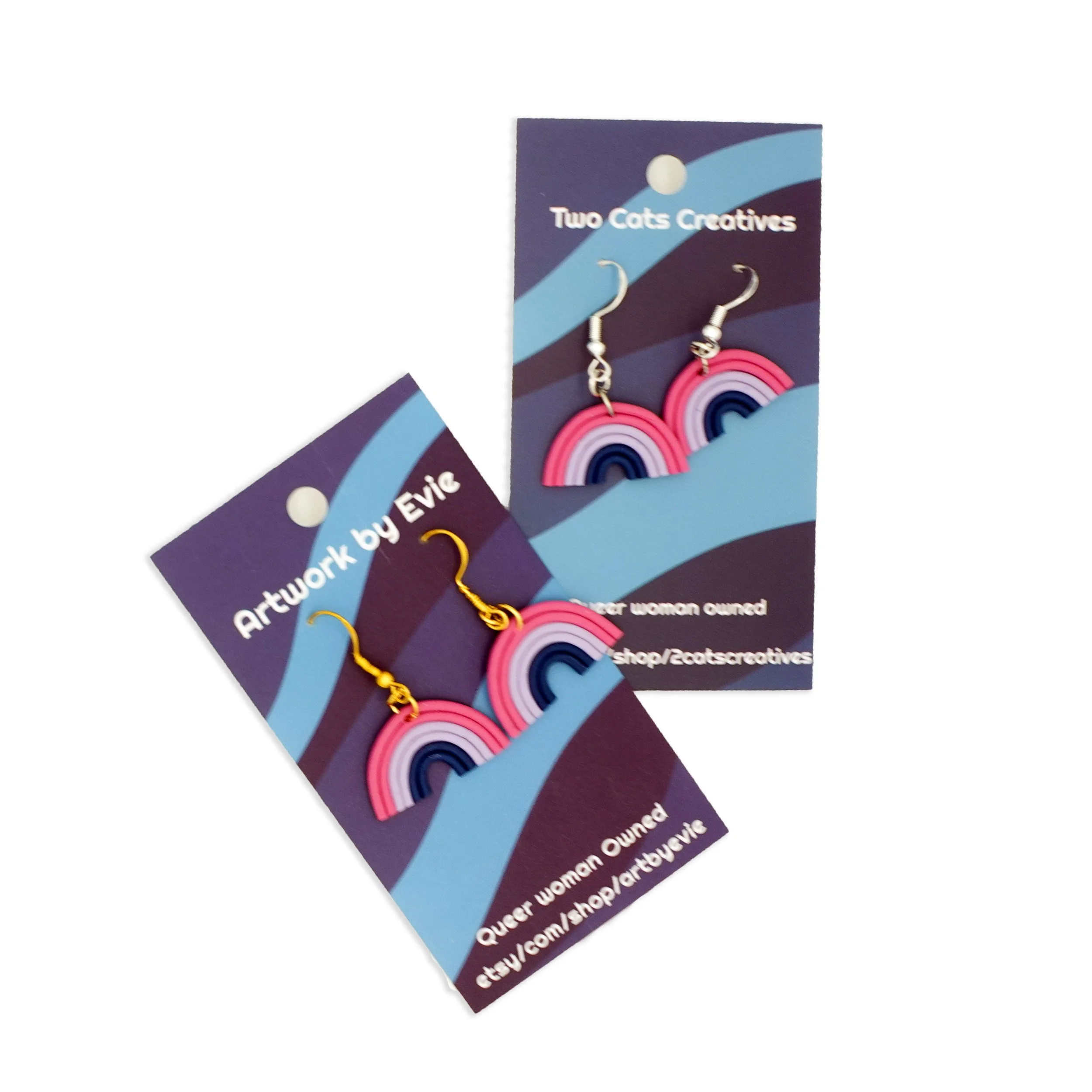 handemade polymer clay bisexual rainbows cards.jpg