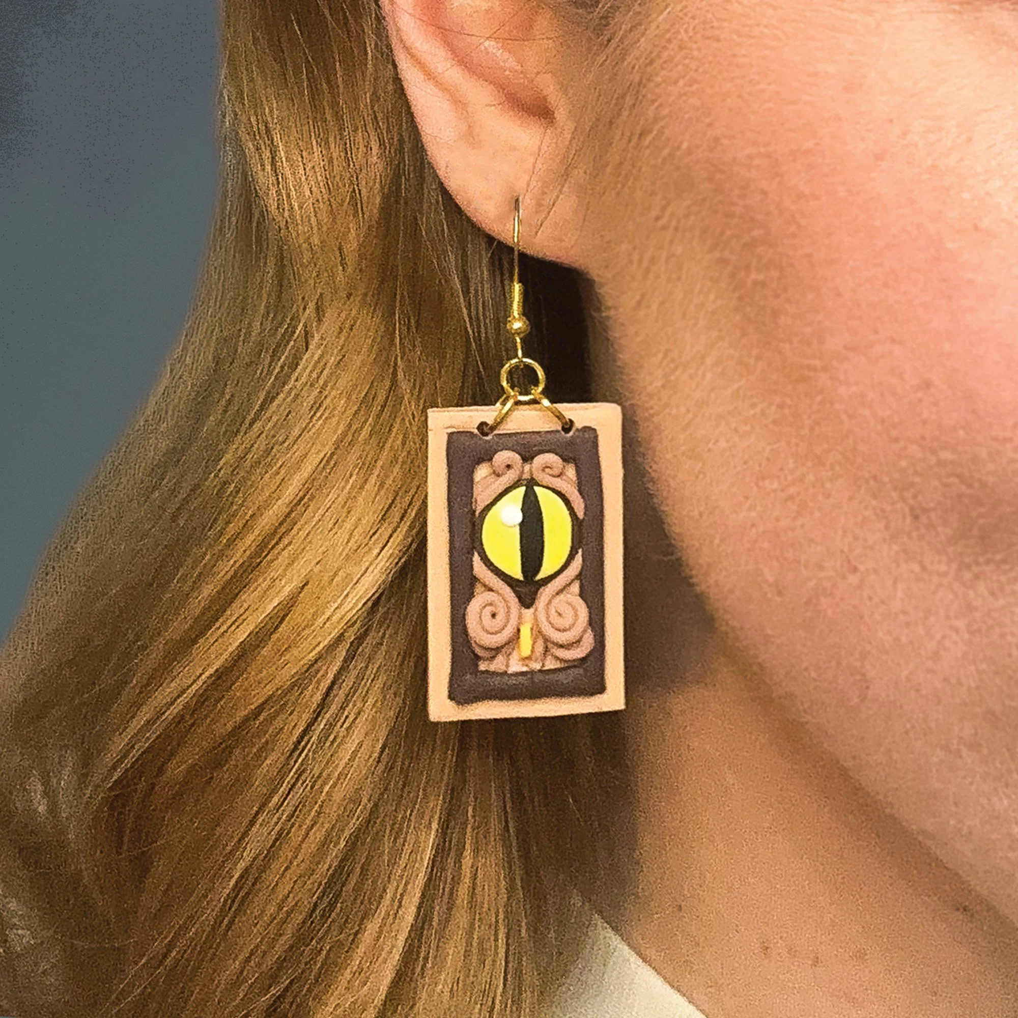 Owl House Door Polymer Clay Earrings – Handmade Whimsical Wizarding Jewelry