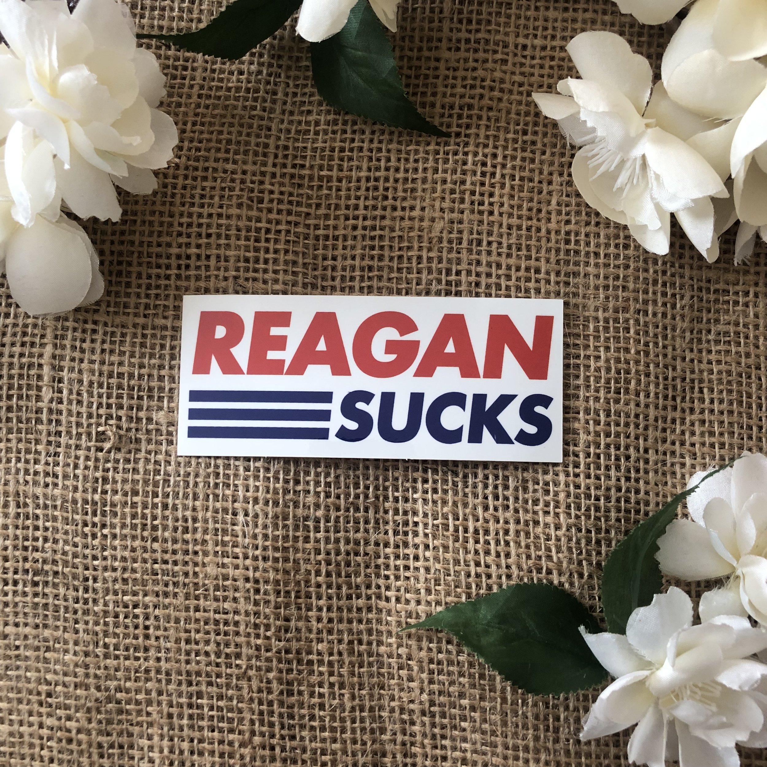 Ronald Reagan Sucks Red, White, and Blue Sticker