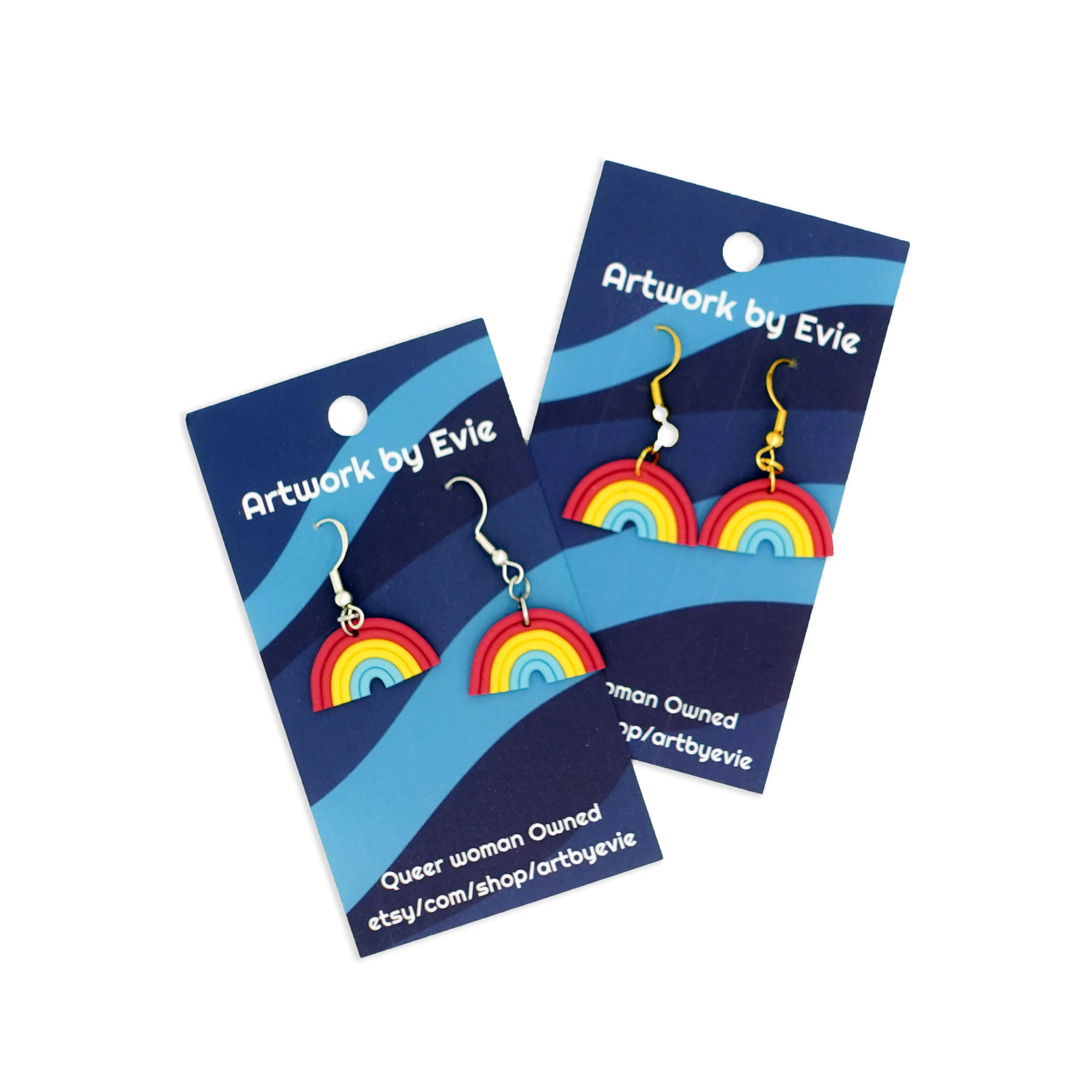 handemade polymer clay pansexual rainbows cards.jpg