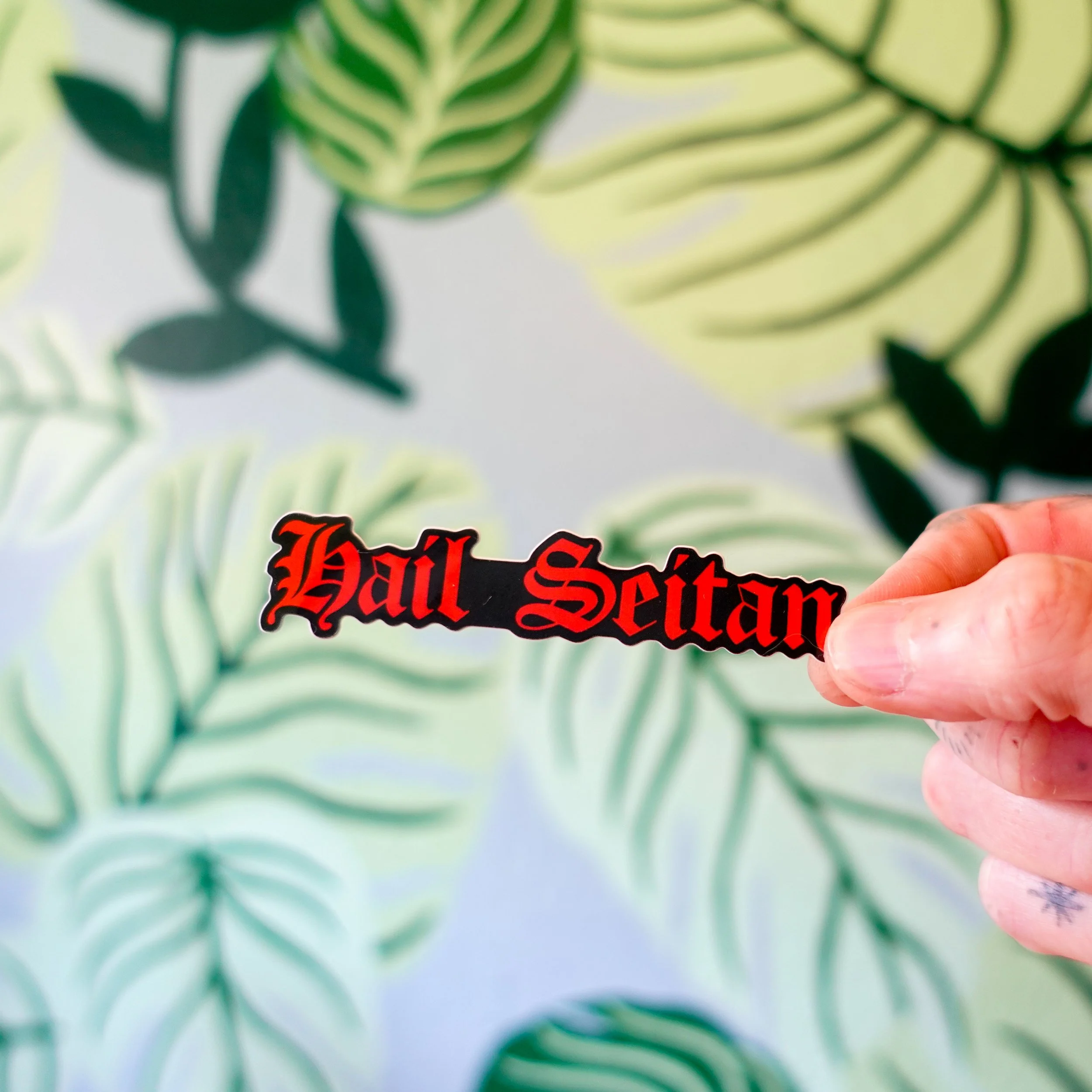 STICKER- Hail Seitan vegetarian funny vinyl sticker