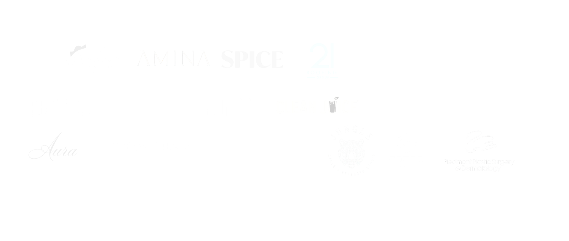 Collection of various business logos displayed on a black background