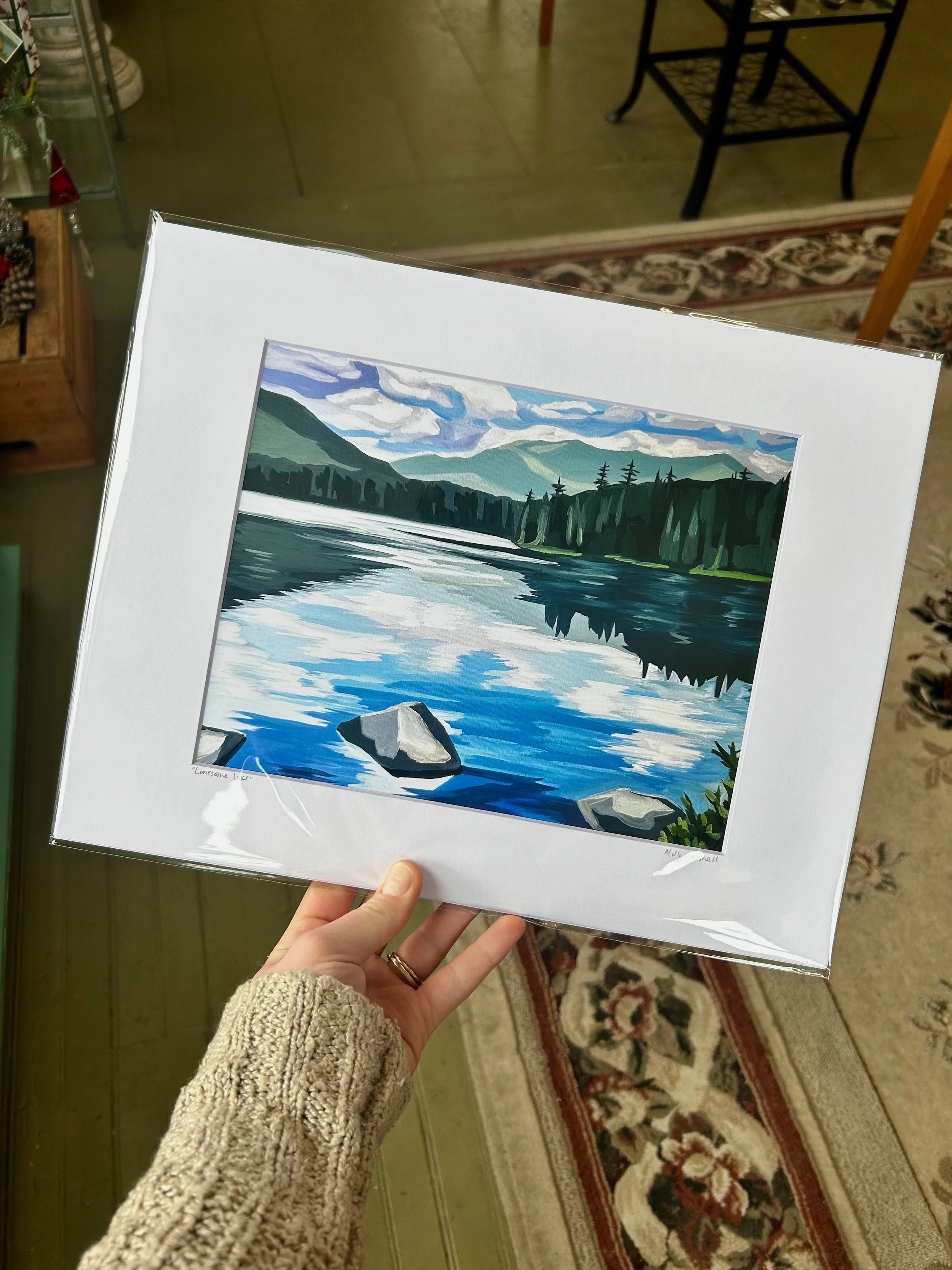 "Lonesome Lake" Giclee Fine Art Print, 11" x 14"