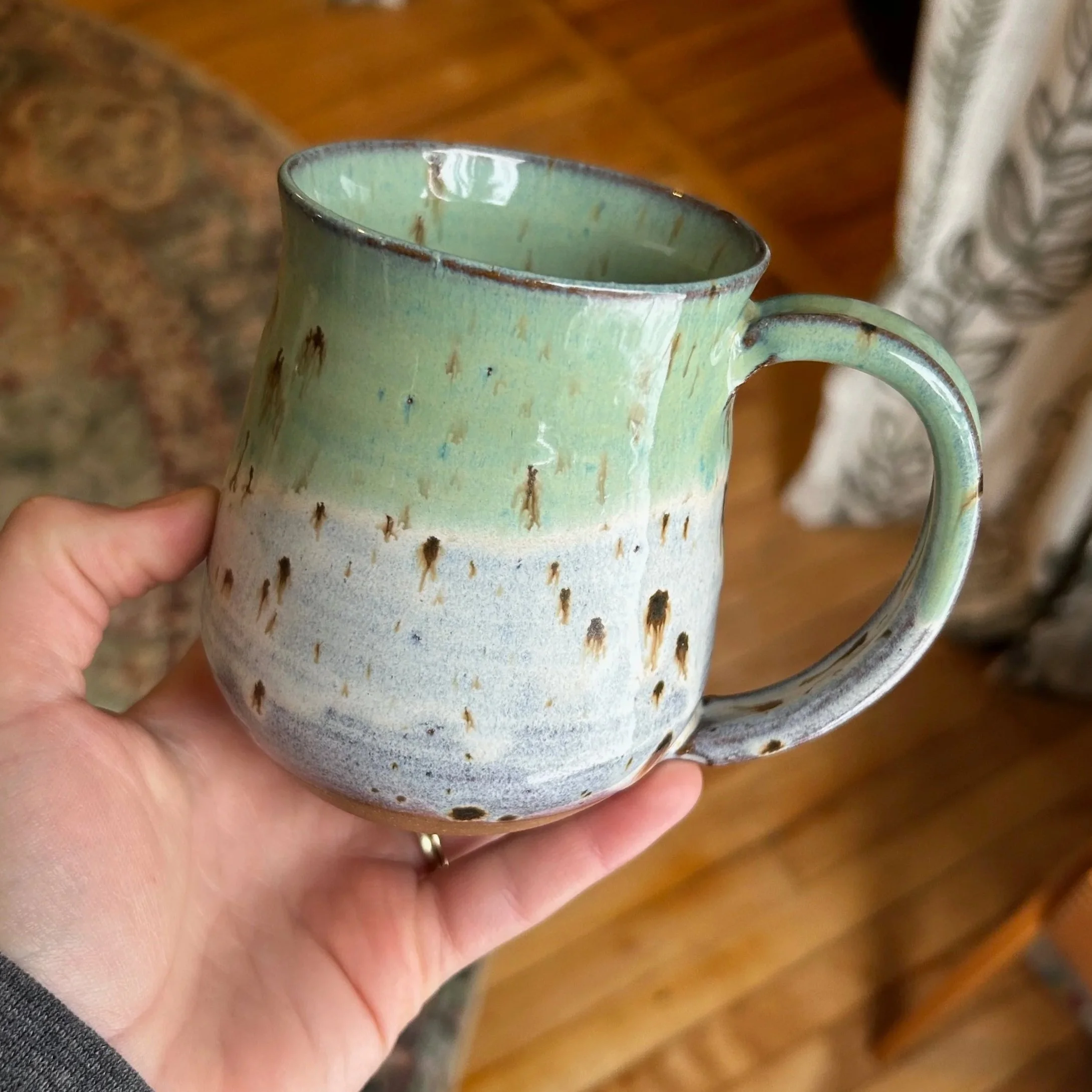 White and Mint Green Mug