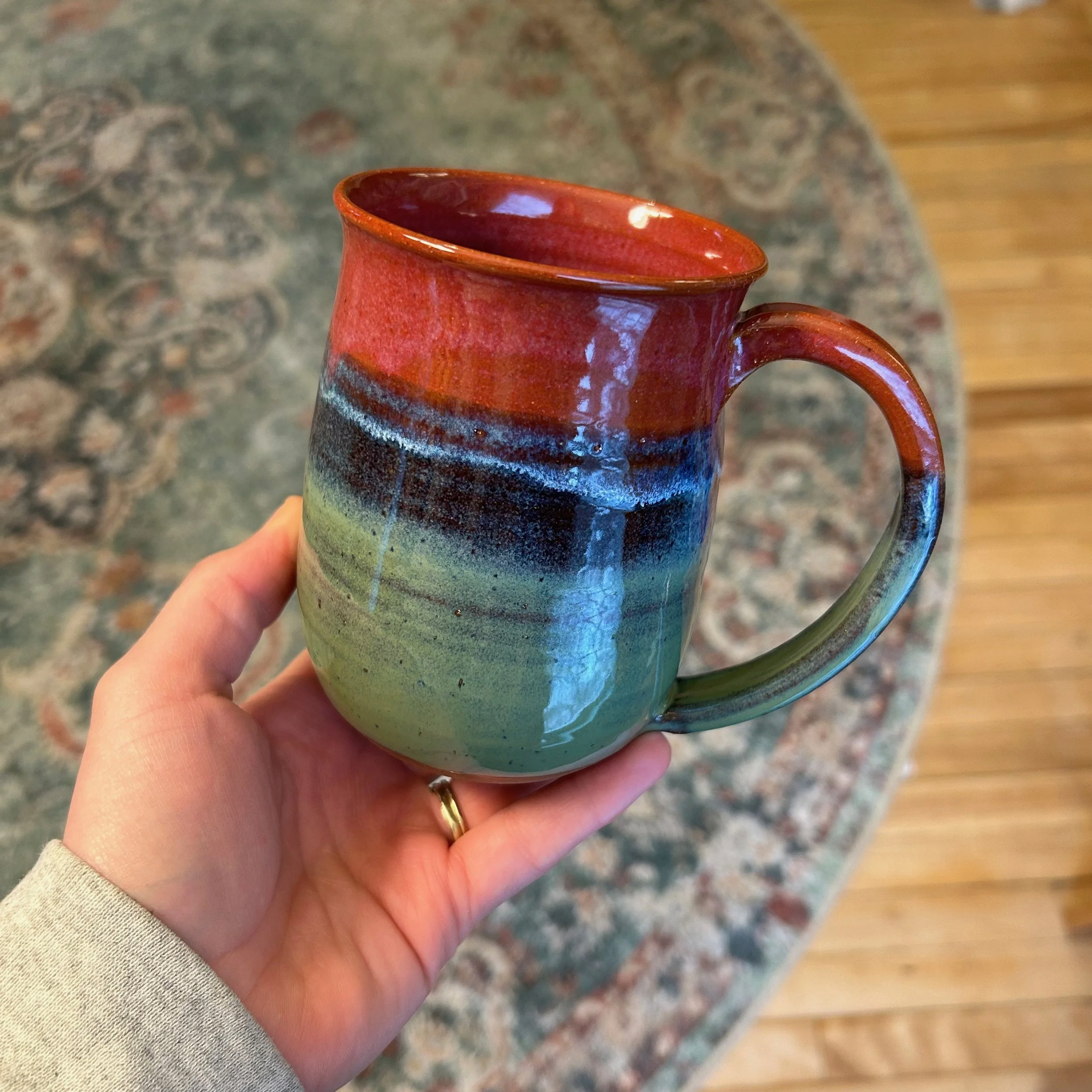Red, Blue, and Green Mug