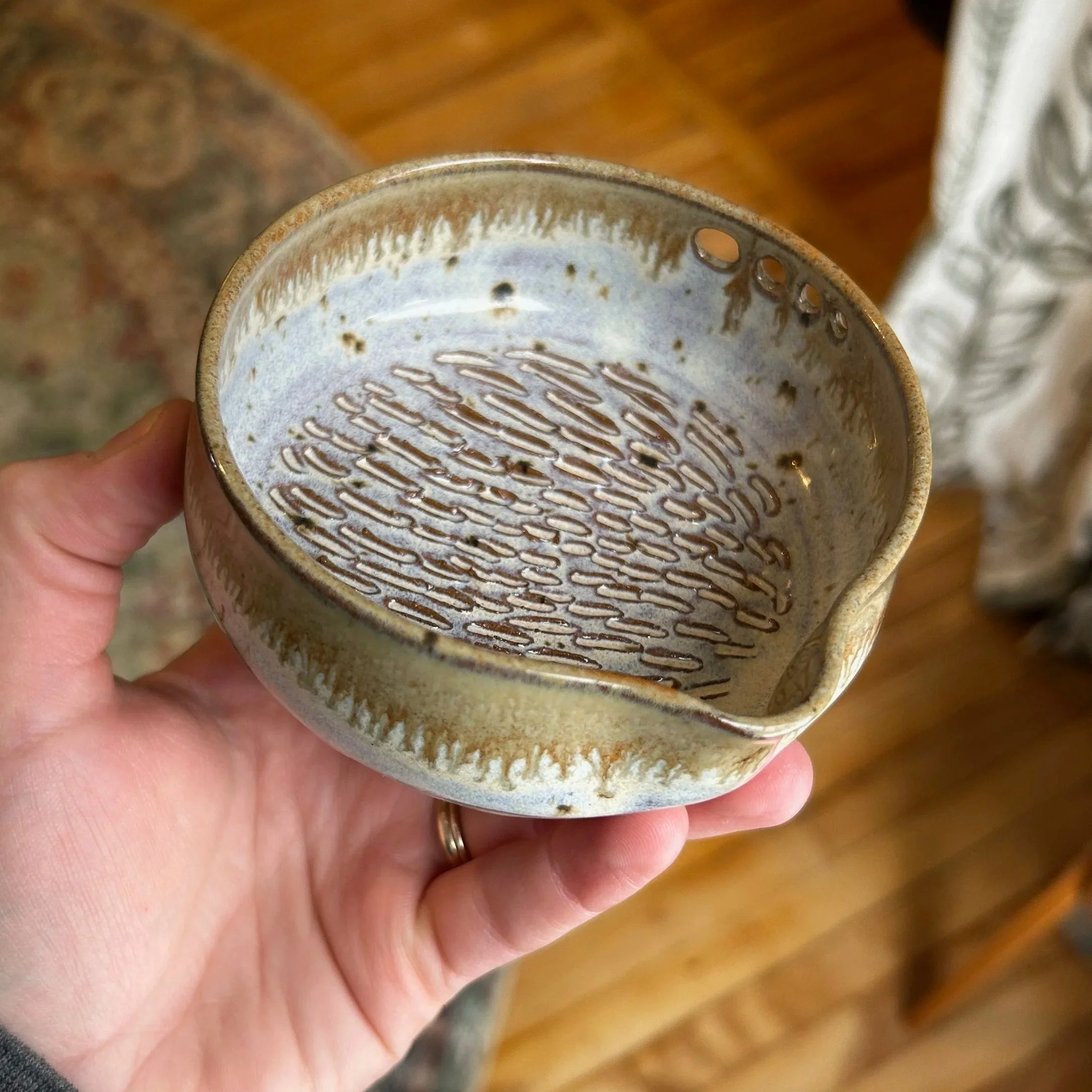 White and Tan Garlic Grater