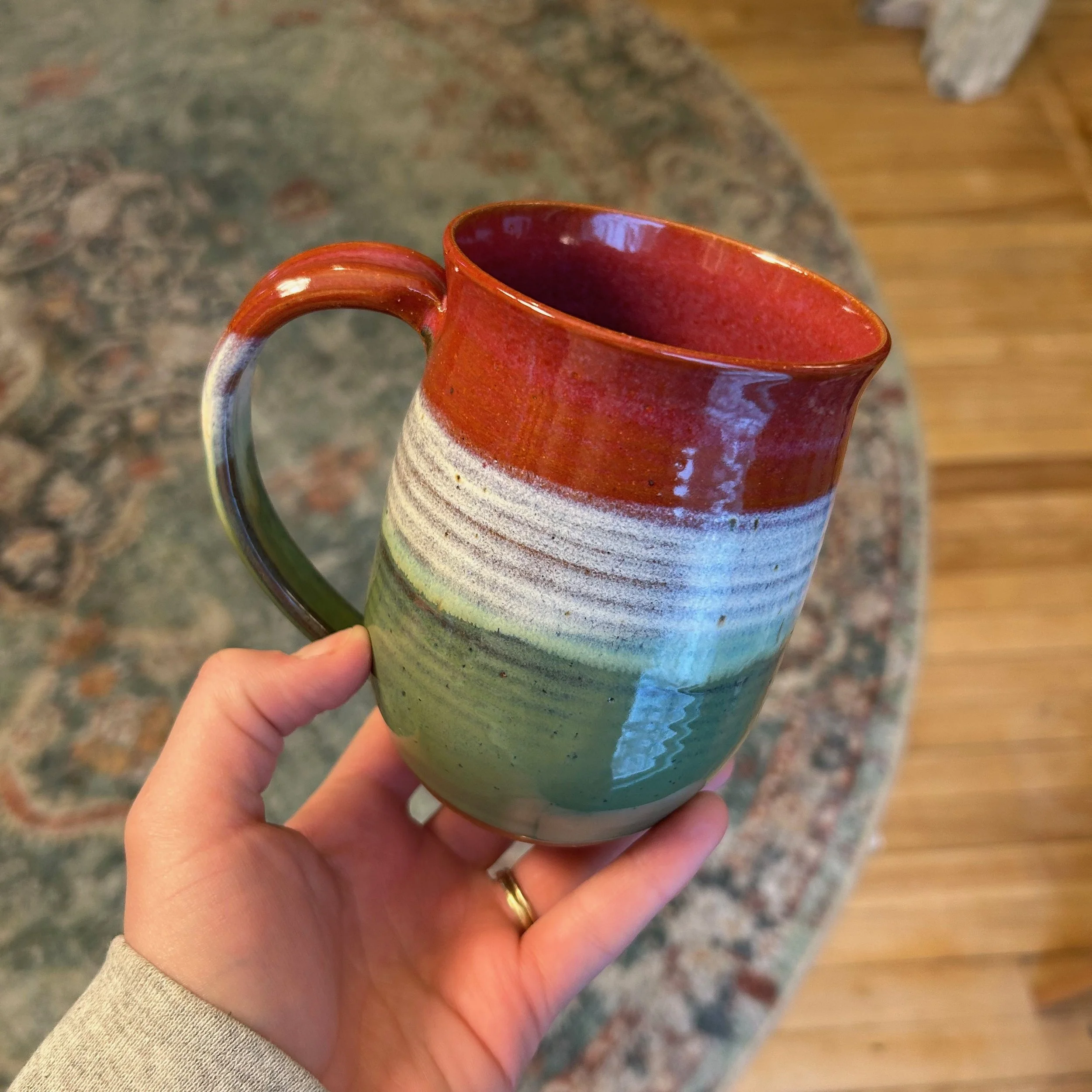 Red, White, and Green Mug