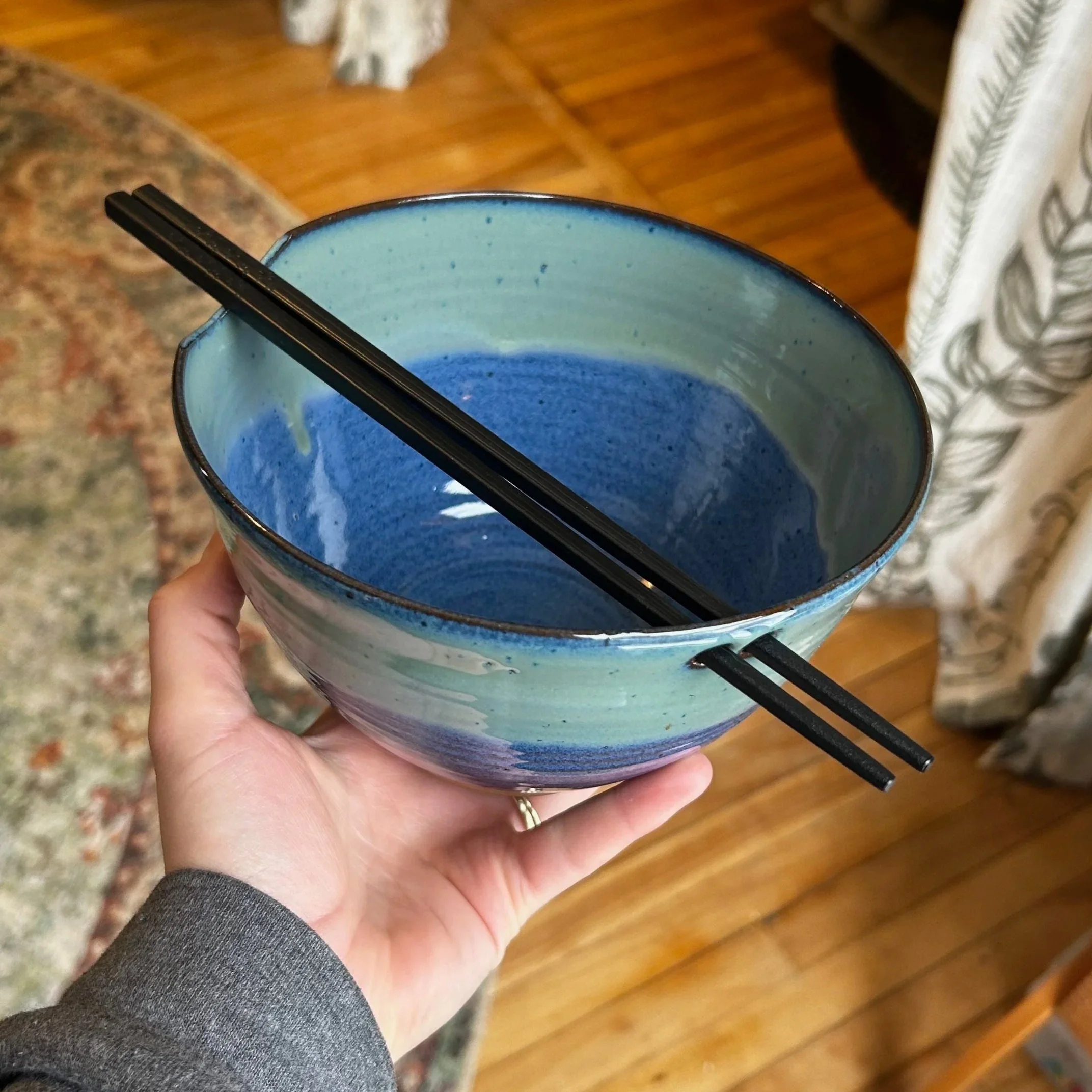 Blue and Teal Noodle Bowl