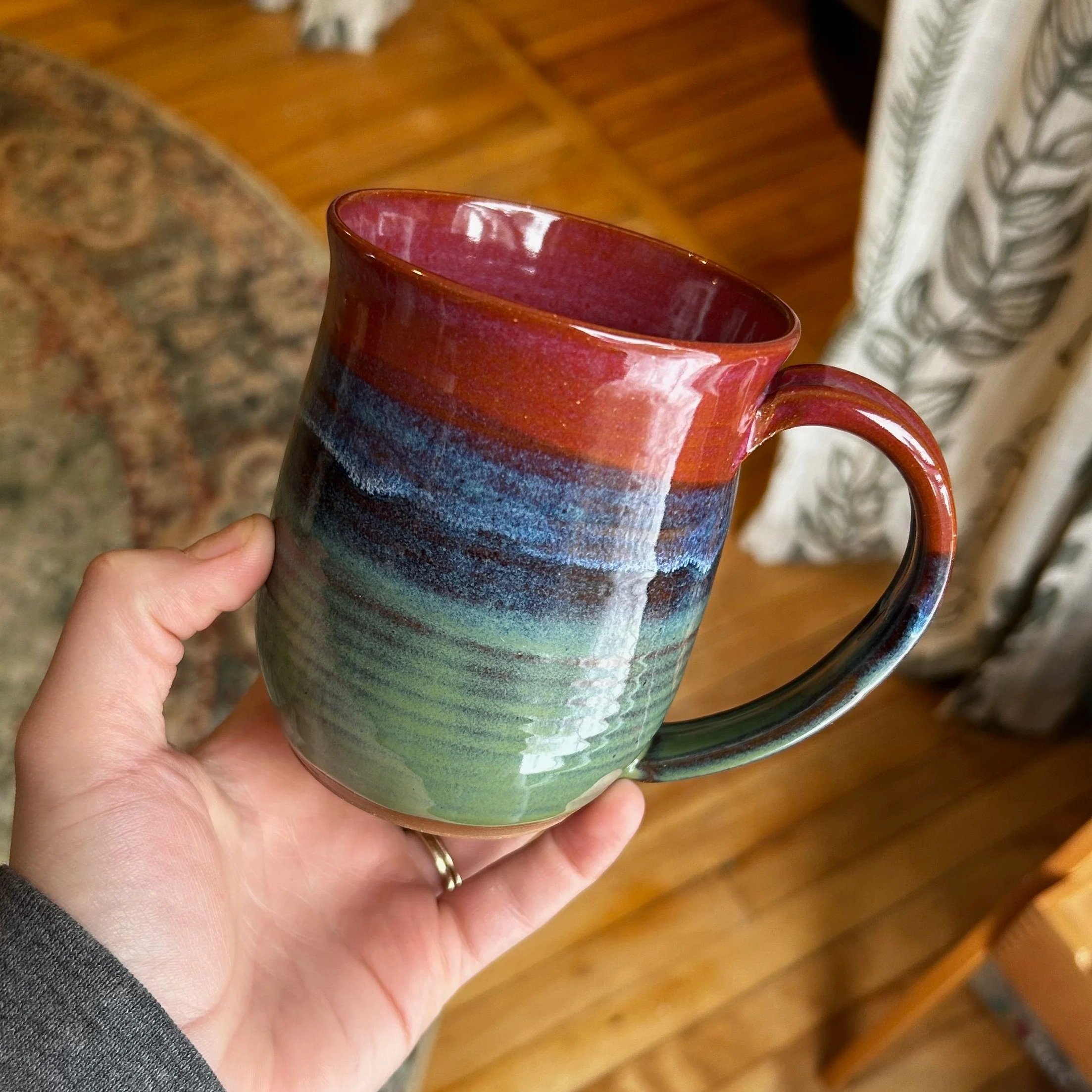 Red, Blue, and Green Mug