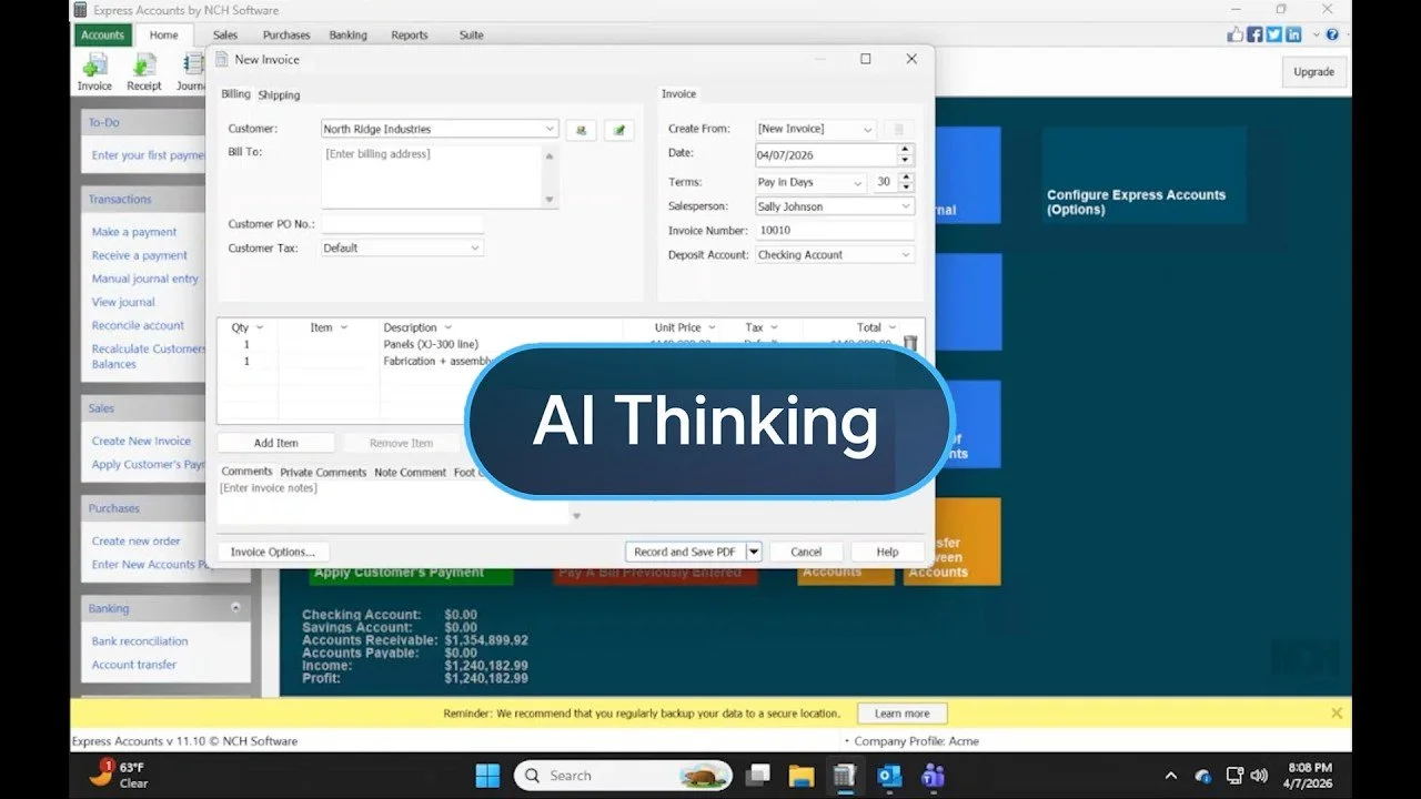 Automate Sales Invoice Creation from Email Requests