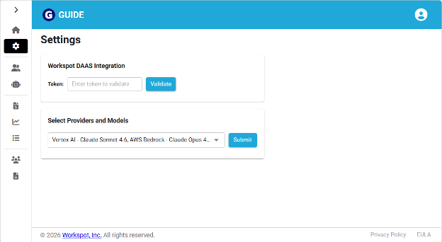 Enter integration token into GUIDE