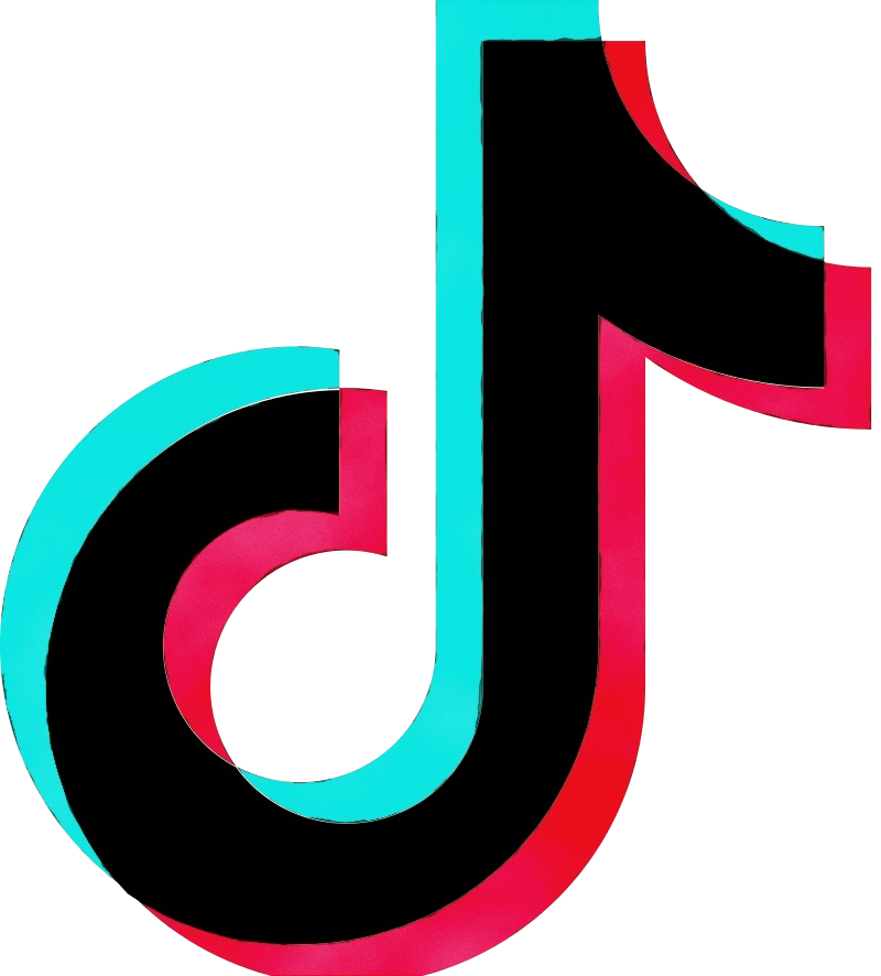 Close-up of the TikTok logo with black, pink, and blue colors.