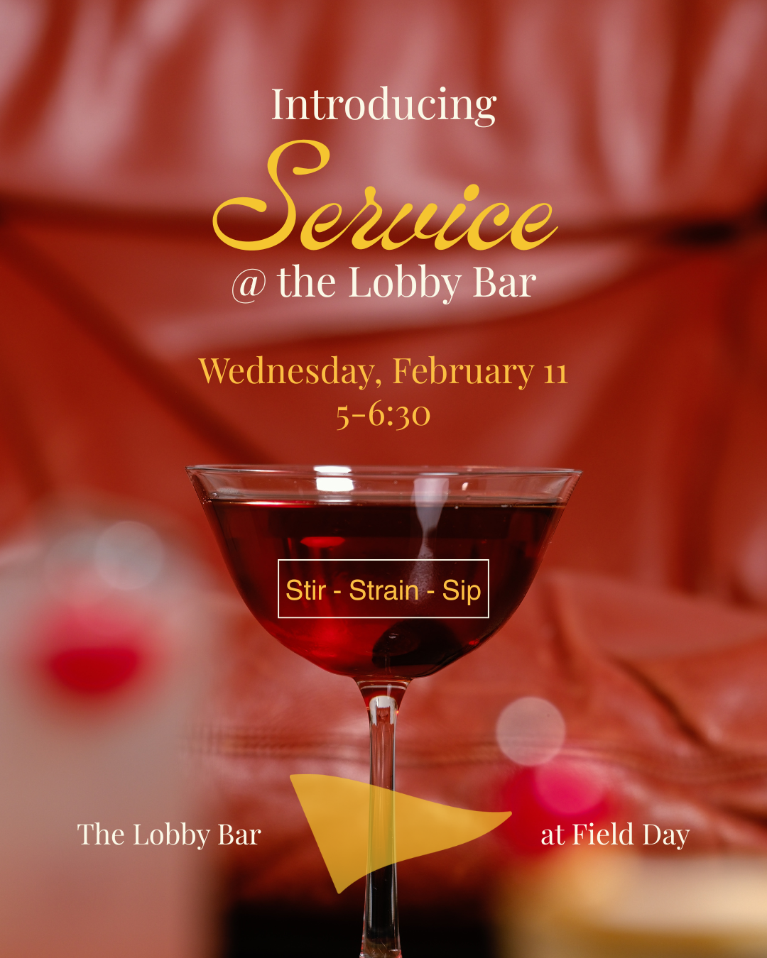 Service at the Lobby Bar Cocktail Class