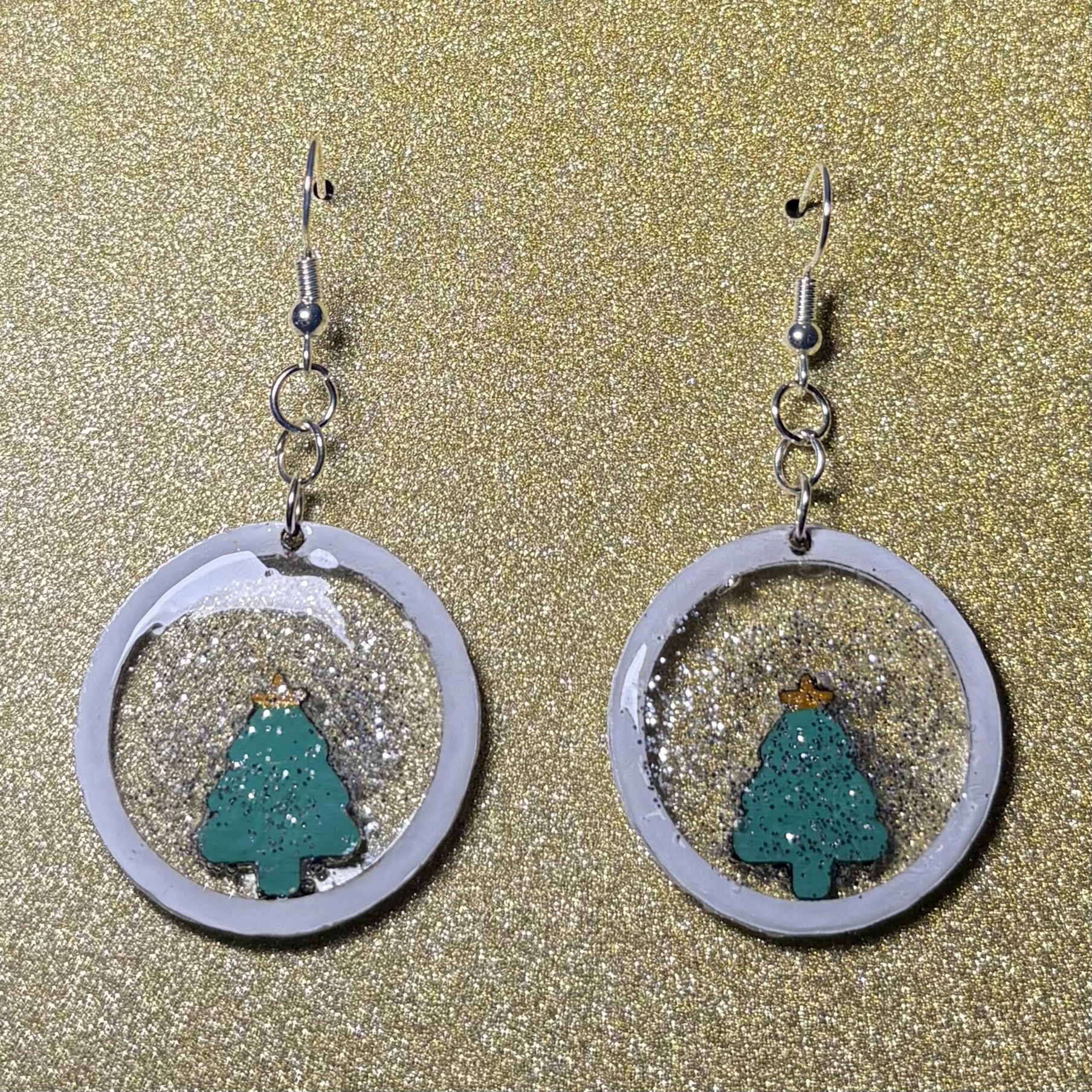 Christmas Tree Globe Earrings