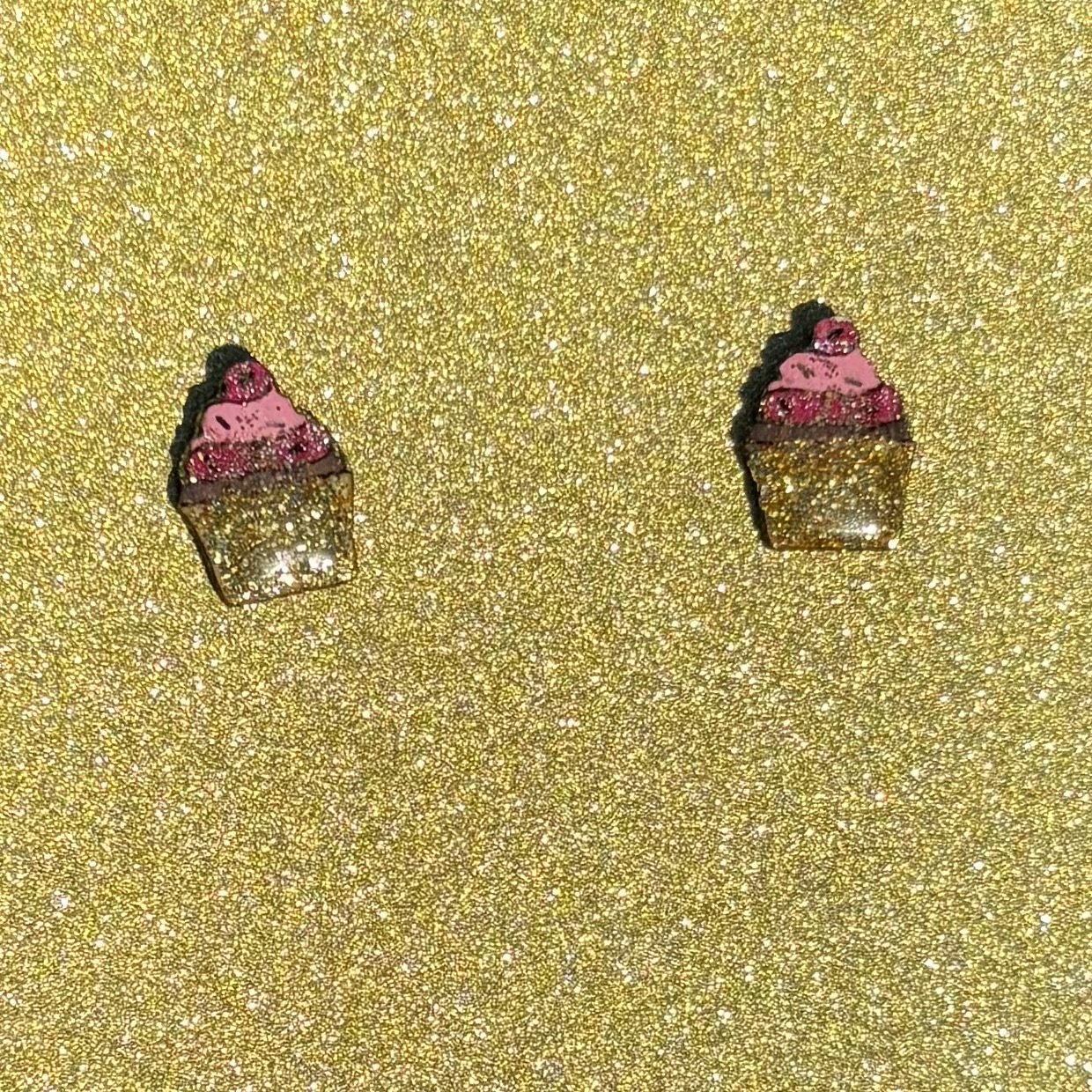 Chocolate Cupcake Studs