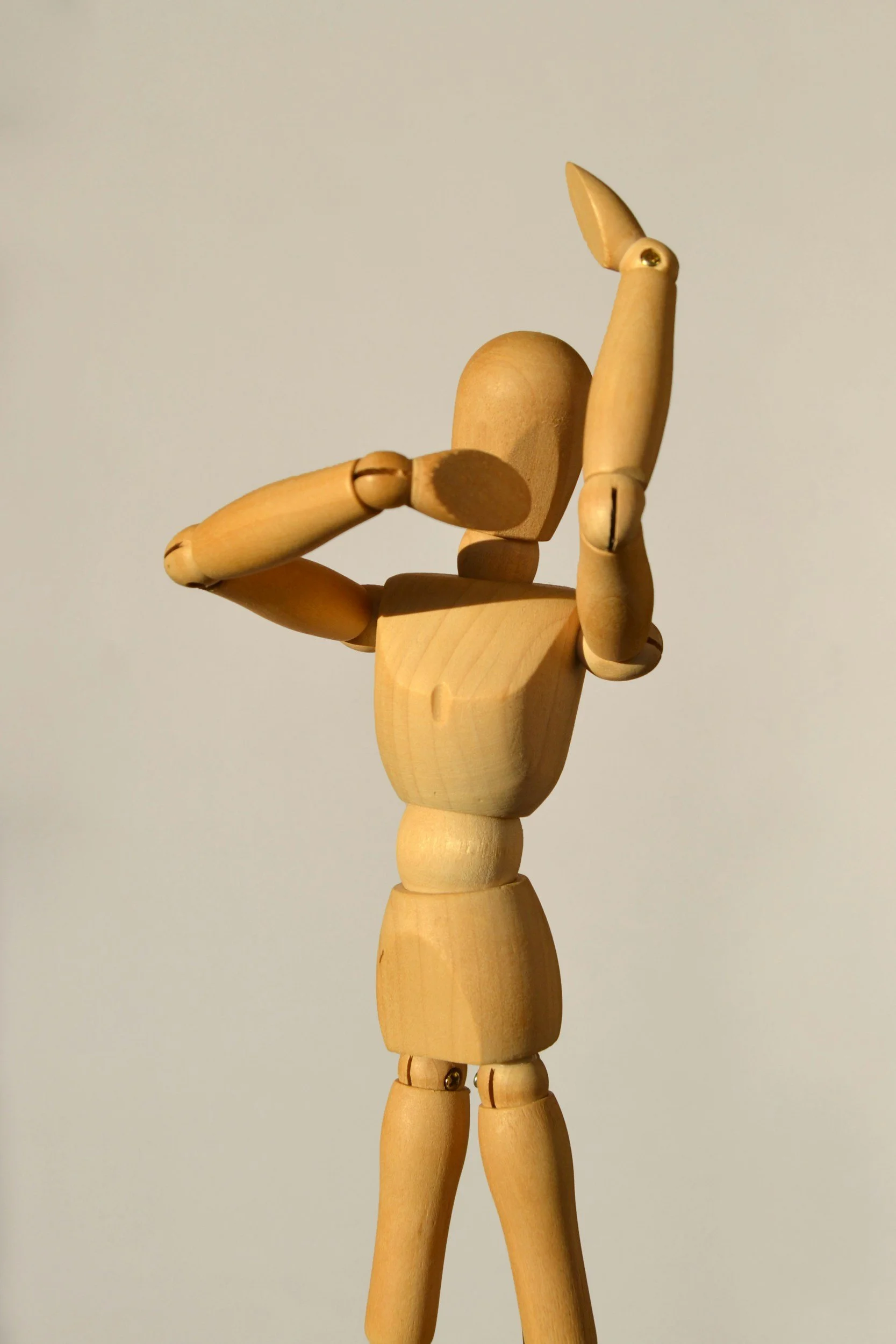 Moveable body figurine neutral background
