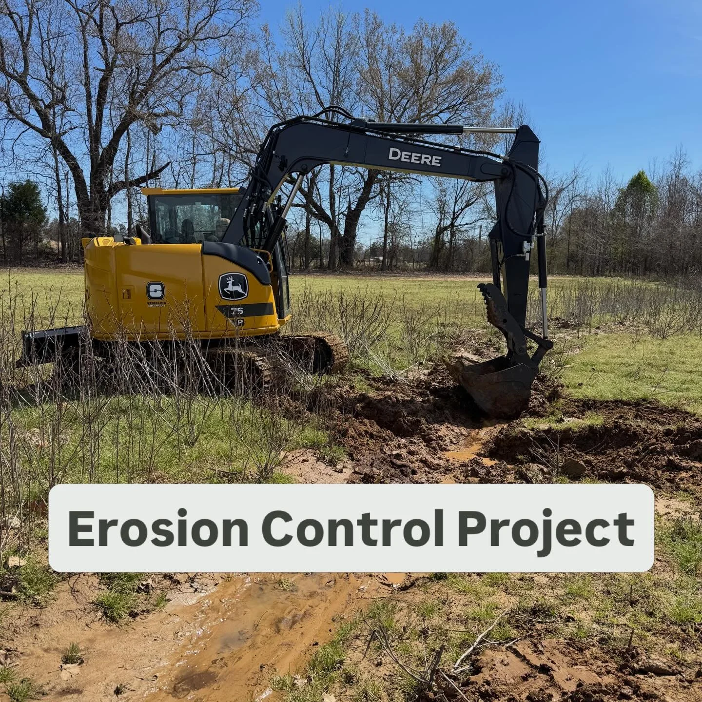 Proper erosion control is important for maintaining your property. If you need erosion mitigation, drainage ditch&rsquo;s cleaned out, or general land management, give us a call at (901) 231-7144 today!