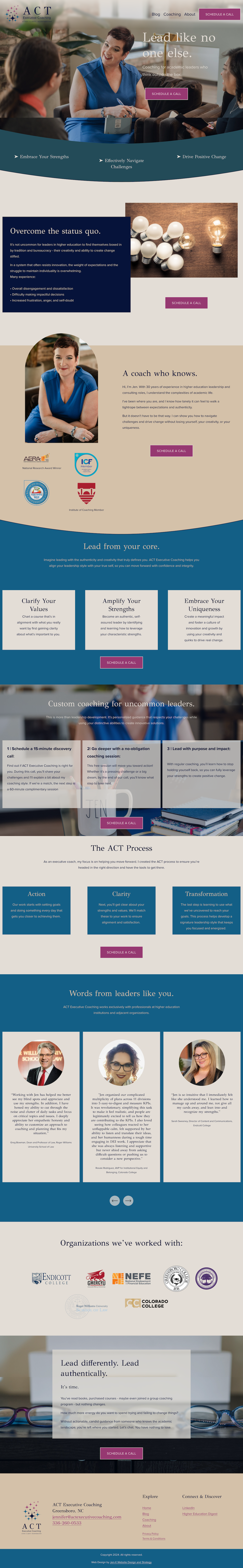 ACT Executive Coaching homepage