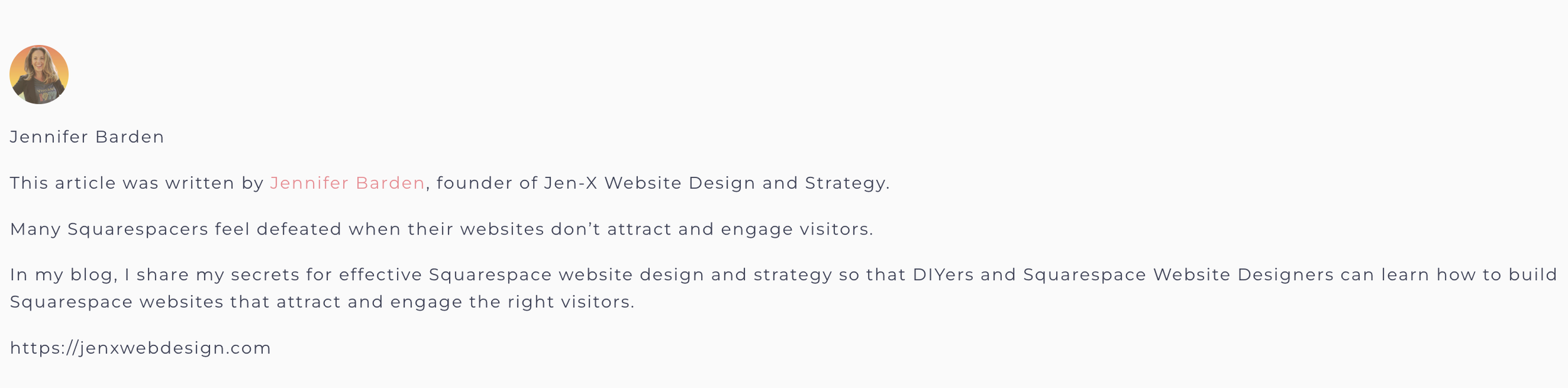 Author profile before customizing with CSS