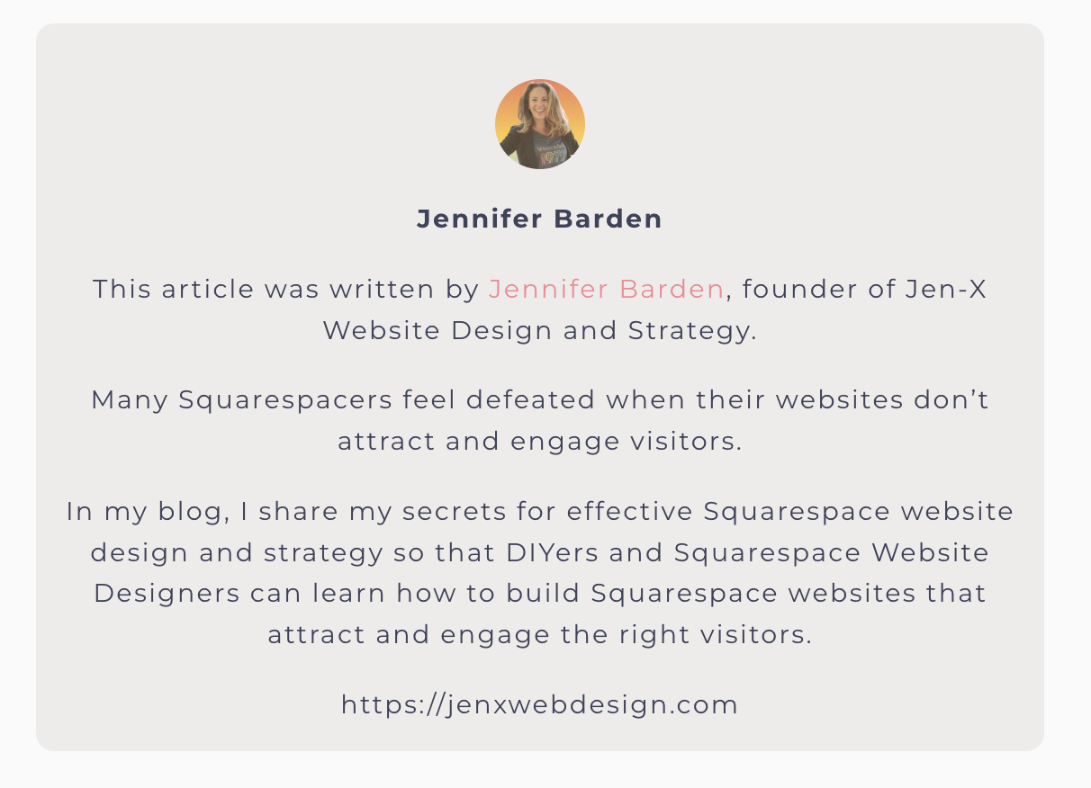 Author profile after customizing with CSS