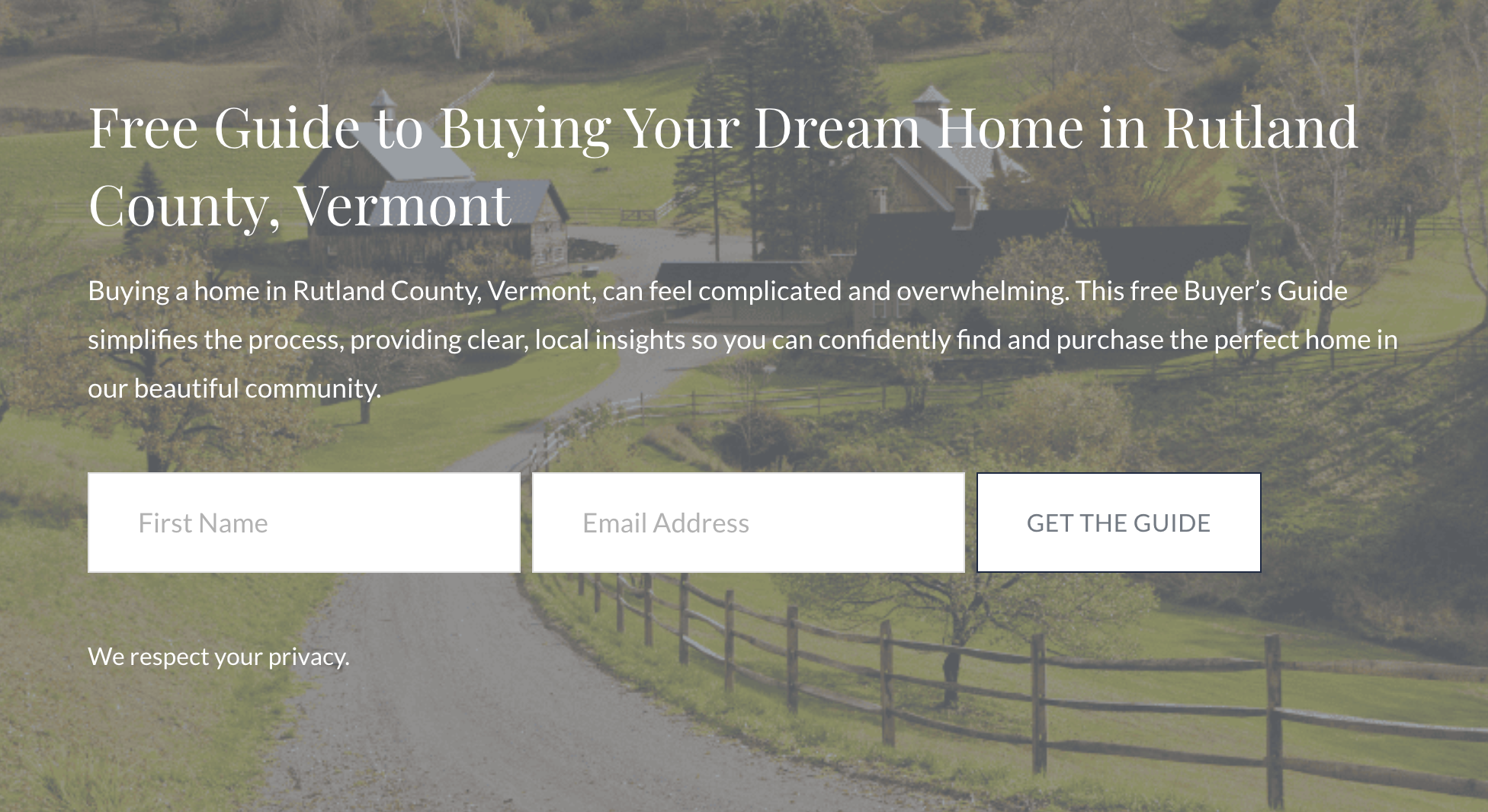 Newsletter block with background image