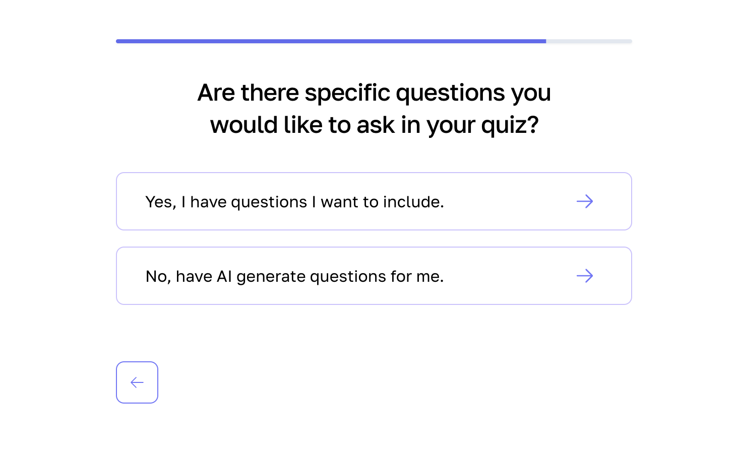 Are there specific questions you want on your Interact quiz?