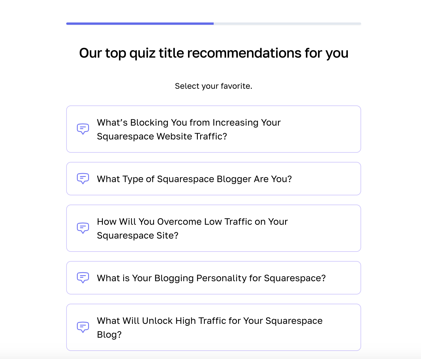 Interact's top quiz title recommendations