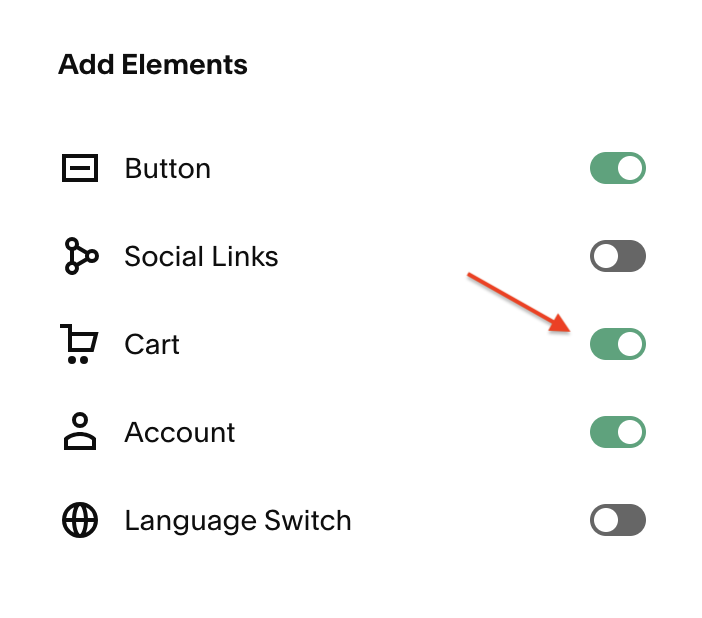 In Squarespace, Toggle Cart On