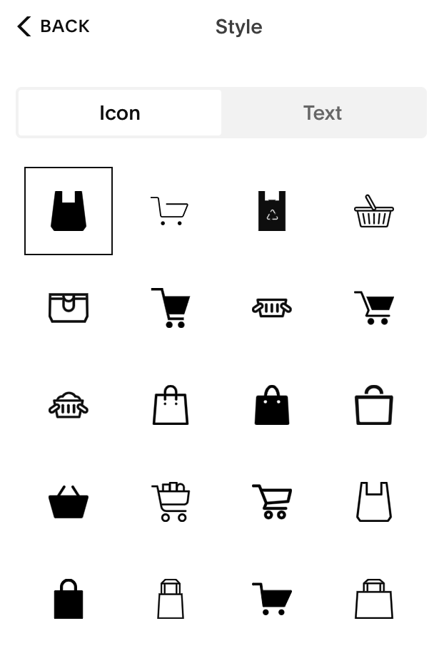 Select your favorite Squarespace cart icon