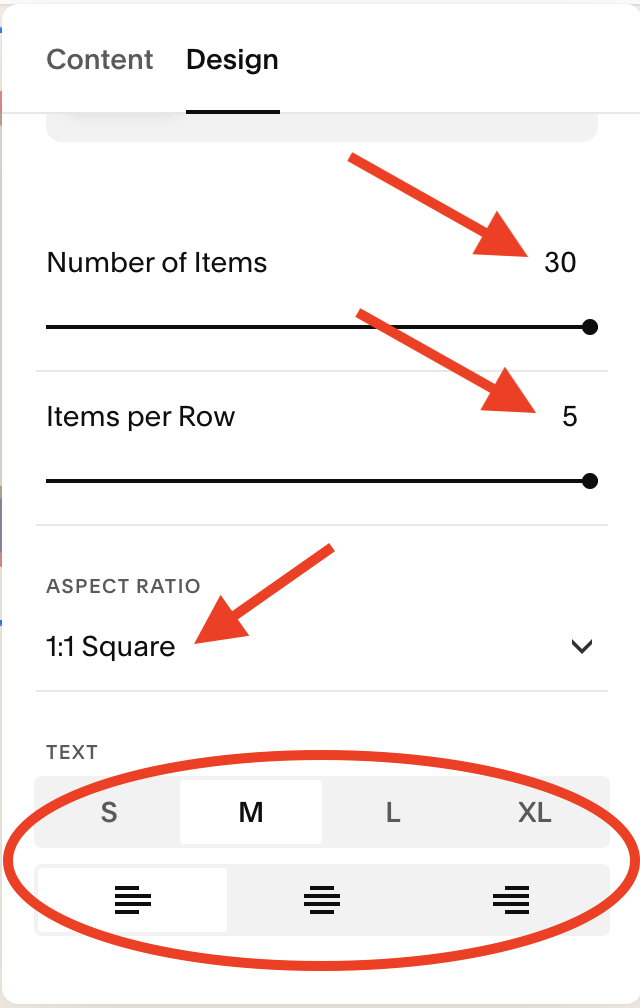 Customize the design of your summary block in Squarespace