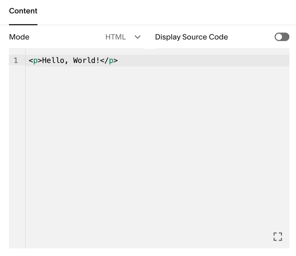 8. Go to your Squarespace website and add a code block