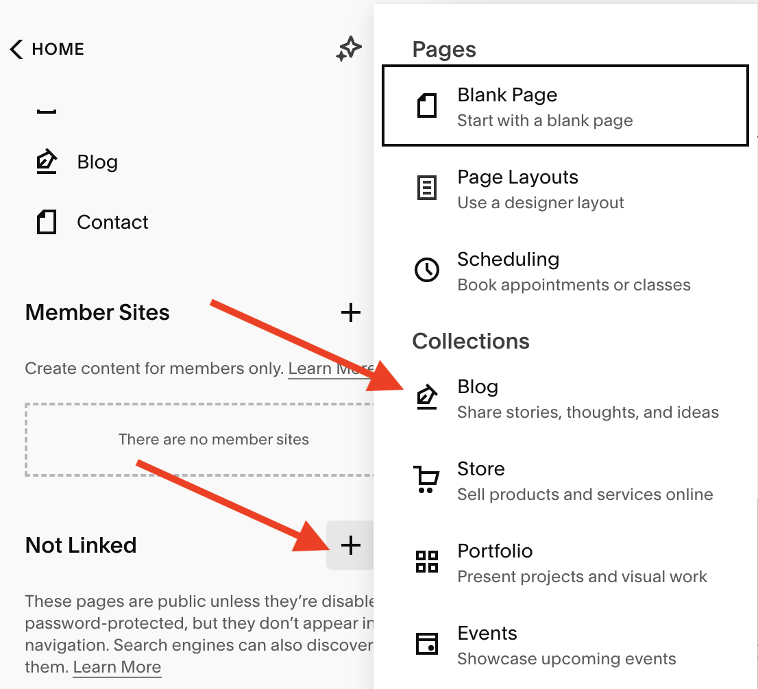 Go to the lot linked section and add a blog
