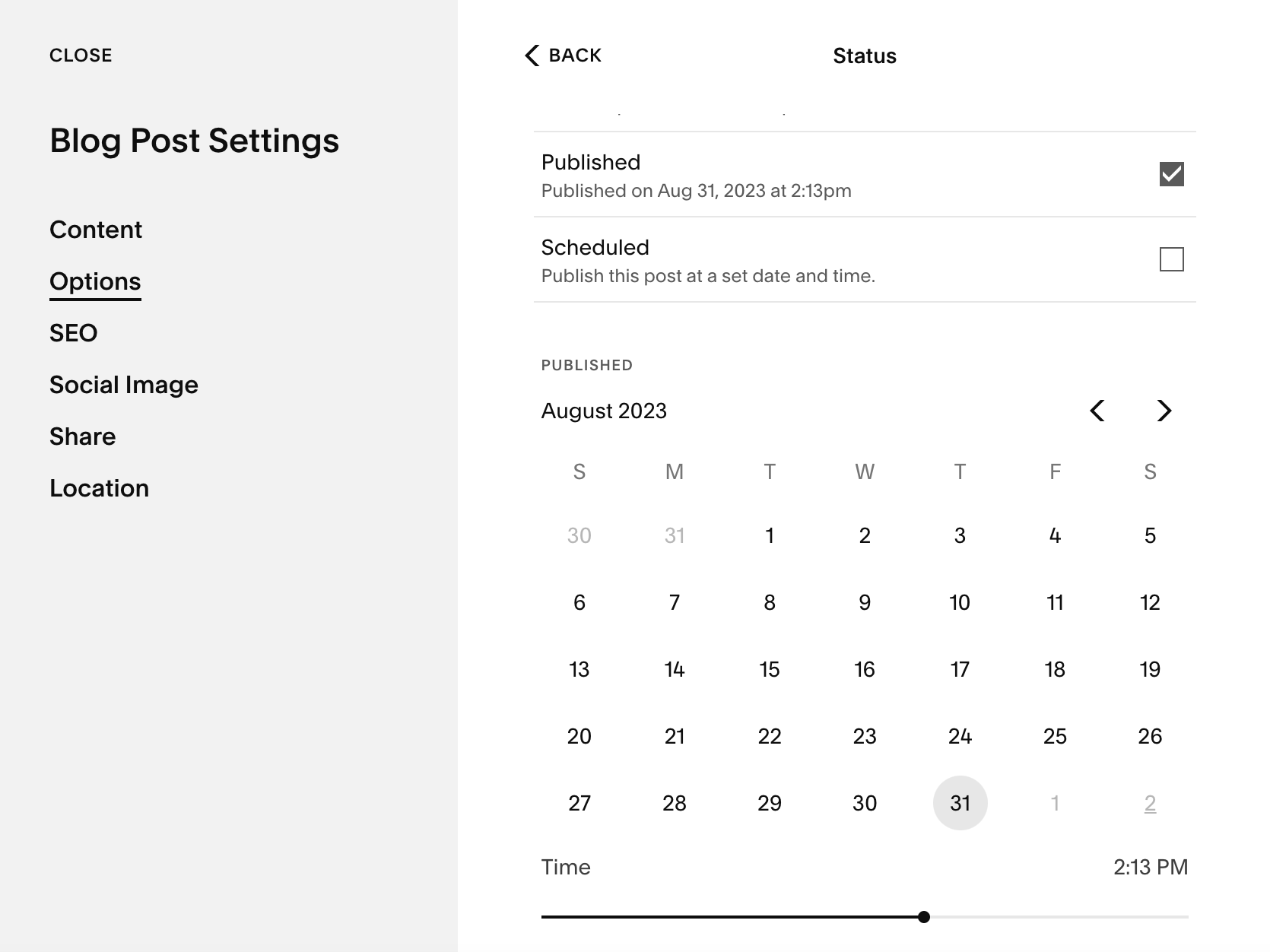 Go to the options tab and choose "Publish"
