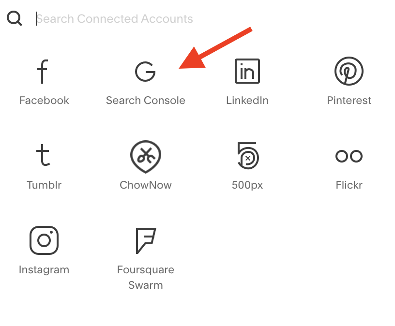 Select Google Search Console