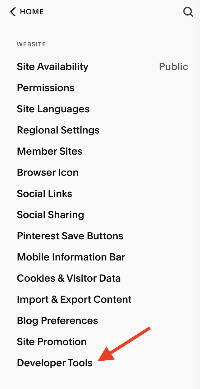 Select Developer Tools