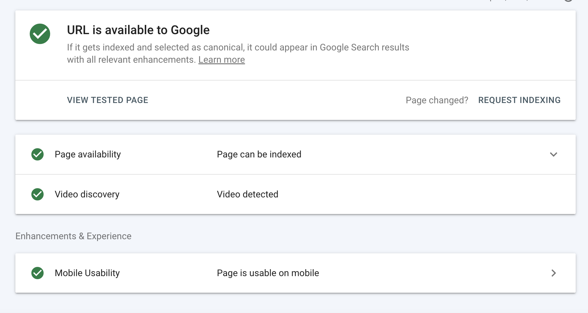 All green checkmarks