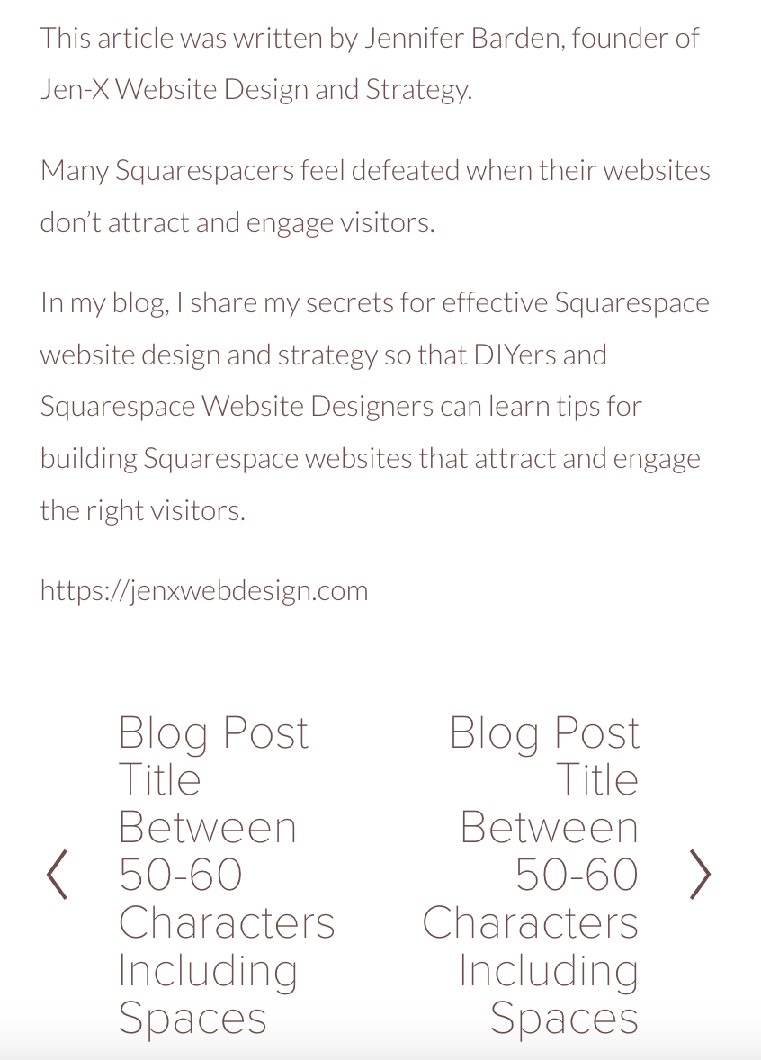 Blog Post Next and Previous Text regular sized