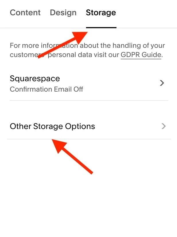 Select 'Other Storage Options'