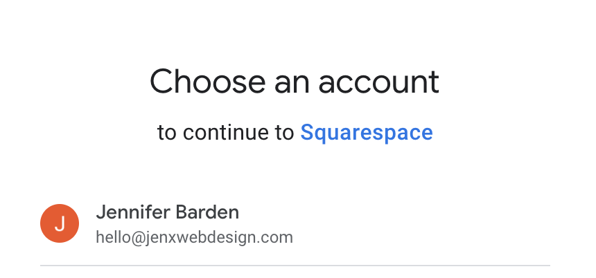 Choose the Google account