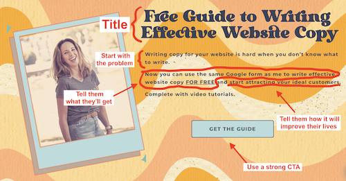 Free Guide to Writing Effective Website Copy Example
