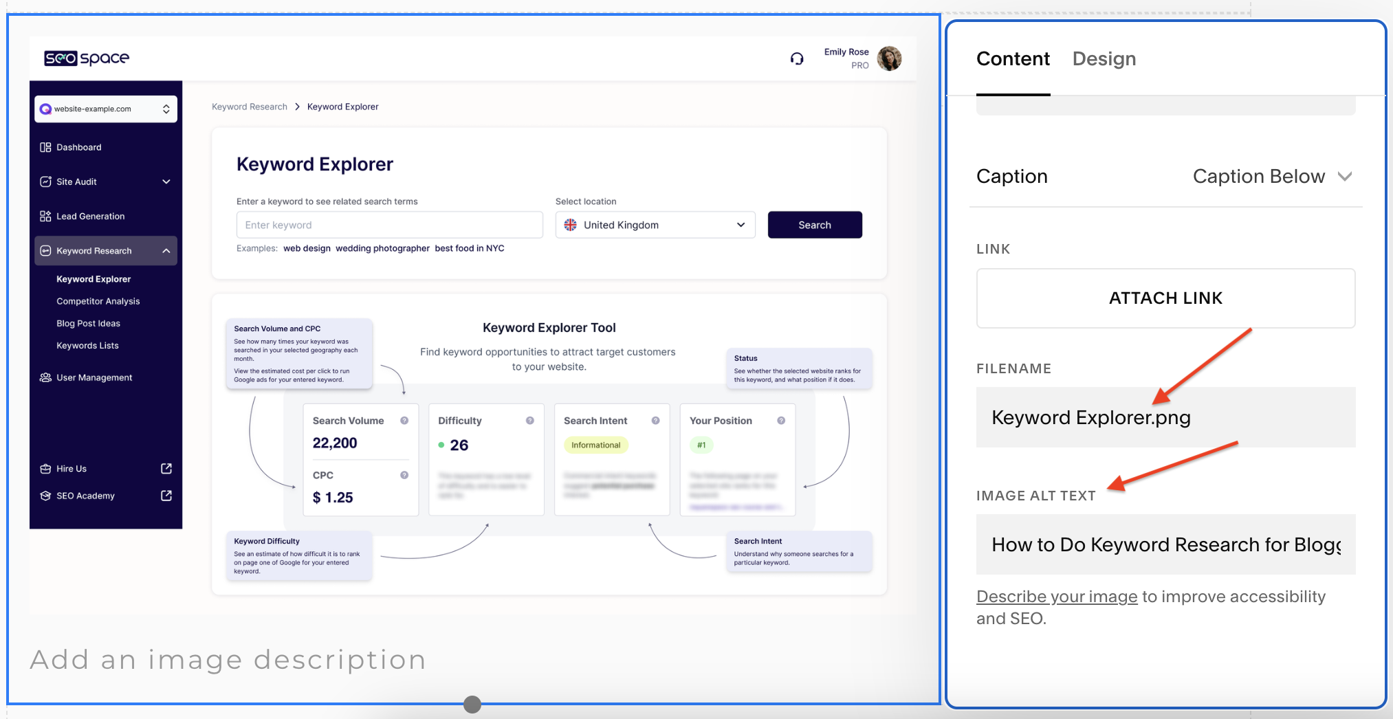 Add Alt Text to blog post images in Squarespace