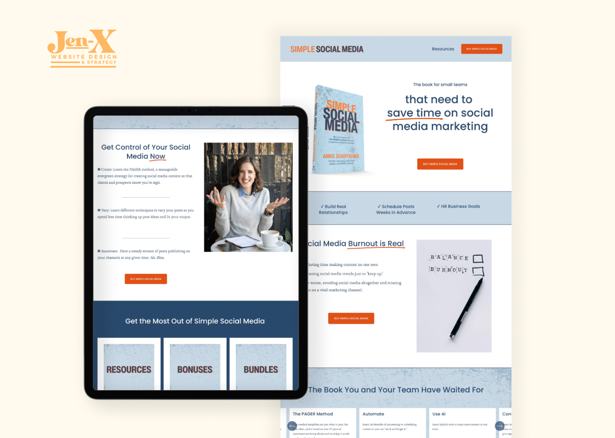simple social media home page