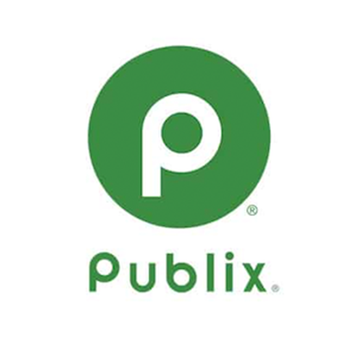 Publix logo with green circle and white letter P, and the word Publix below it.