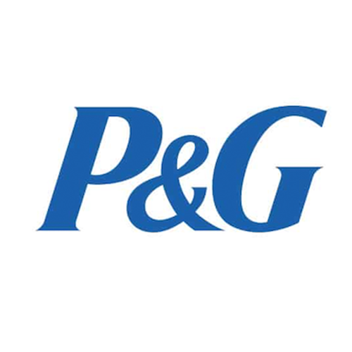 Procter & Gamble logo in blue text on a white background.