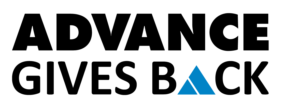 Advance Gives Back logo.