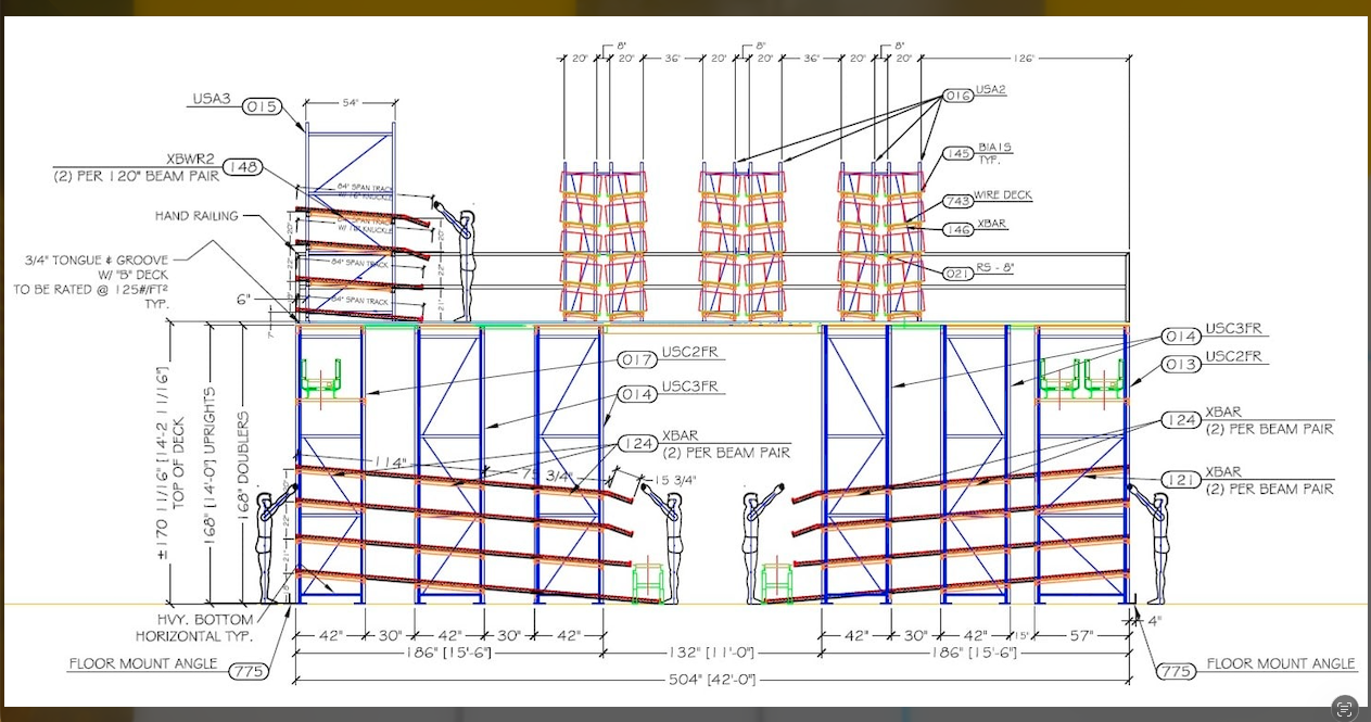 Technical drawing of pick modules.