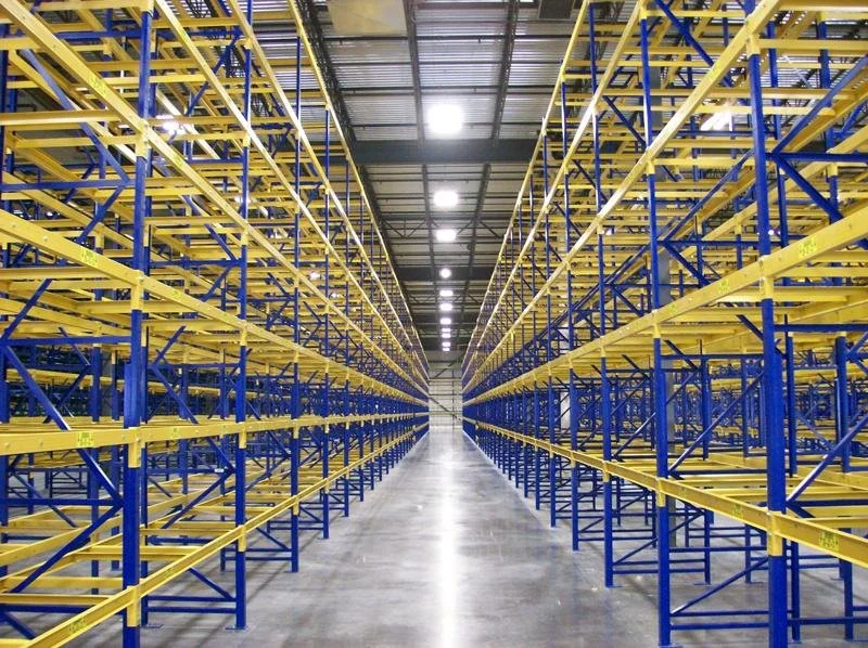 Yellow and blue structural racking.
